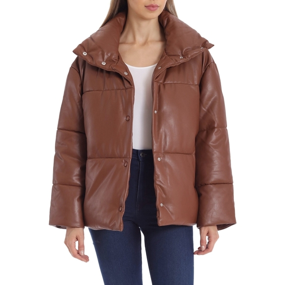 Avec Les Filles Jackets & Blazers - Avec les filles oversized faux leather puffer